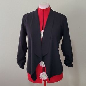 Black Blazer with Lace Detail
